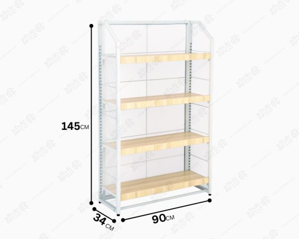 استاند 4 رف ظهر شبك 145*90*34 سم - تاج الهفوف للرفوف